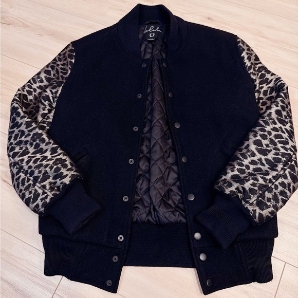 Black Wool Bomber Jacket by Aritzia - Picture 3 of 5